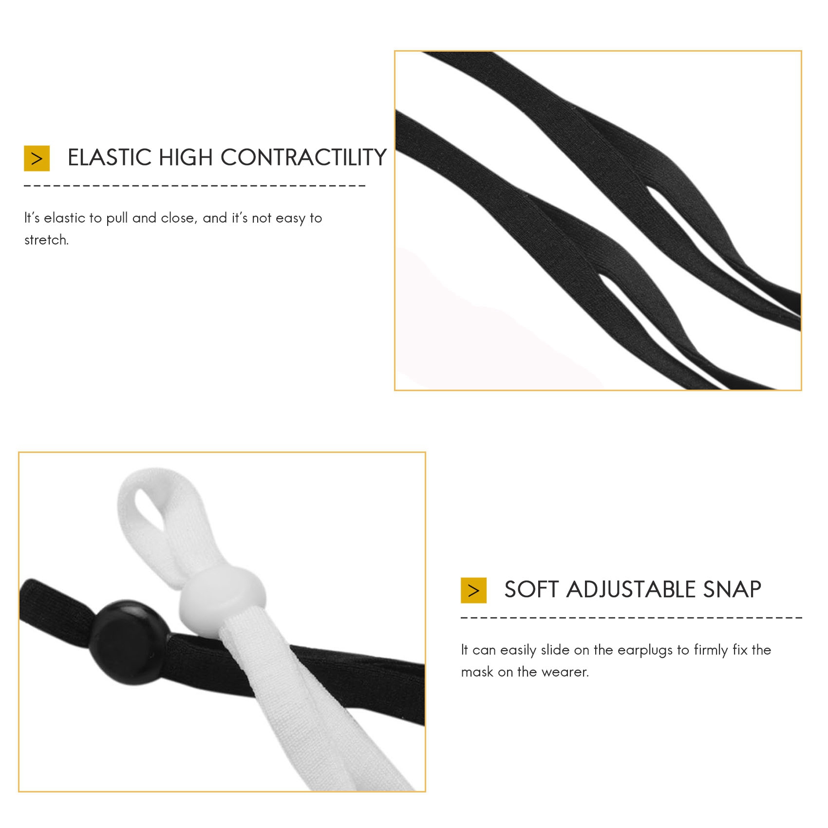 Mask Lanyard Adjustable - A27F-2000 шт. эластичный шнур для шитья