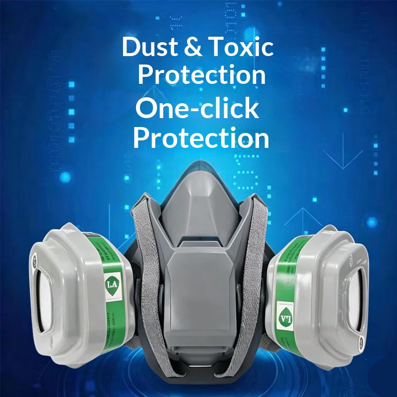 Dust Mask Construction - Силиконовая противогазовая маска 6502QL с быстросъемной